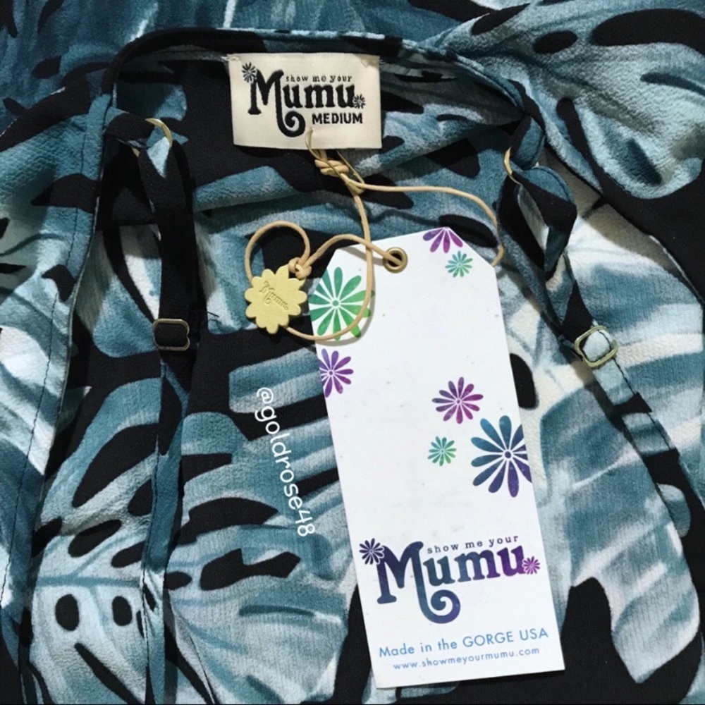 Show Me Your Mumu traveler dress in teal Palm stretch - Picture 5 of 8